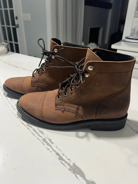 Thursday Boot Company Men's Tan Leather Captain Cap-Toe Lace-Up Boots size 8 - Picture 15 of 15